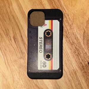 Retro Cassette Phone Case - Black and Cream